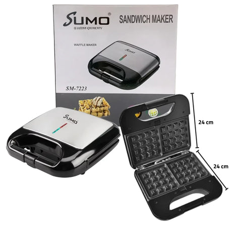 Sumo, Electric Waffle Maker with Dual Molds and Indicator Lights – SM-7223