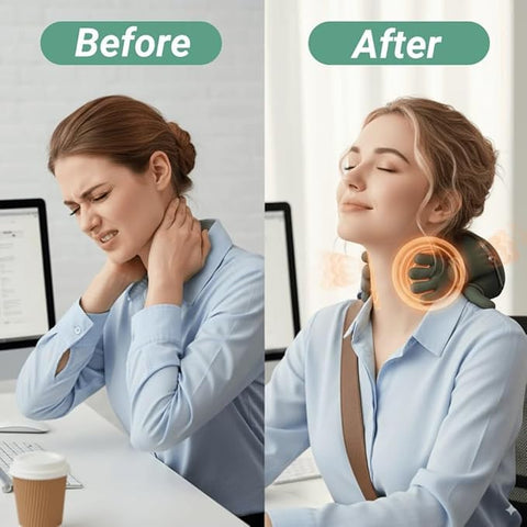 Black Bull Massage for Shoulder, Neck, Lower Abdominal, and Shoulder Massager with Heat Deep