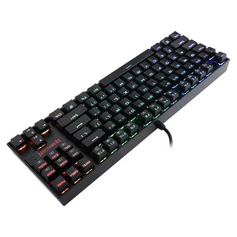 Redragon K552, KUMARA RGB TKL Wired Mechanical Gaming Keyboard (Blue Switch) - Black