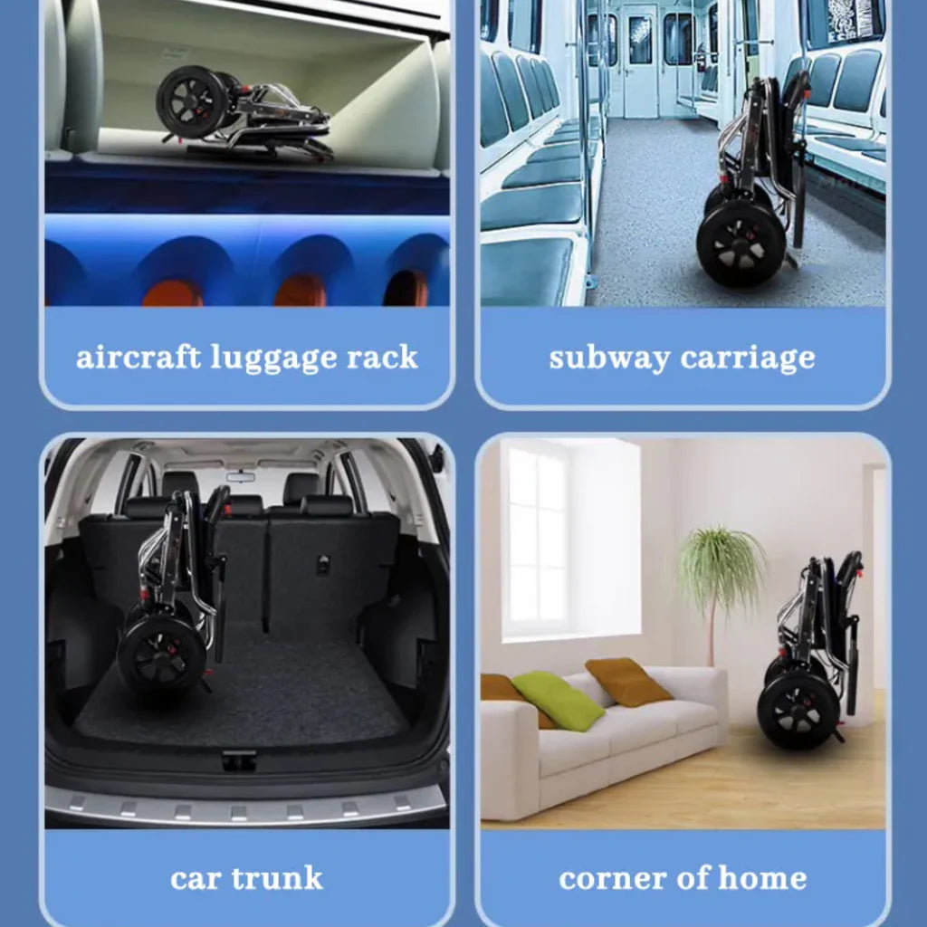 Lightweight Foldable Travel Wheelchair - (80 × 52 × 93 CM)