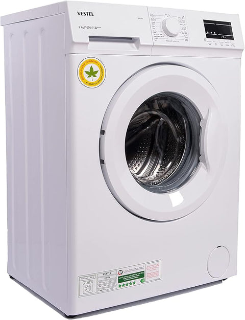 Vestel 6 Kg Front Load Washing Machine 1000 RPM, White - W6104-1