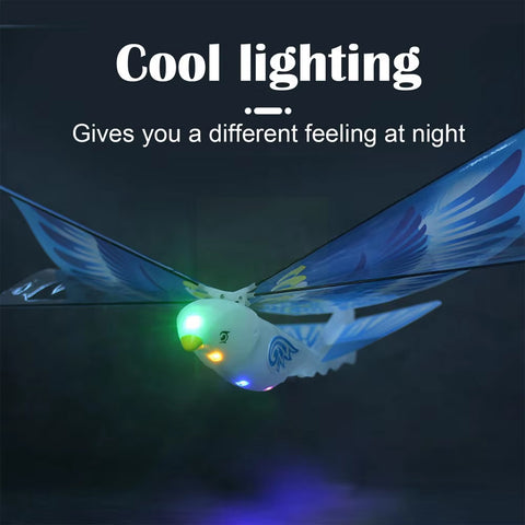KKF, Electric Rechargeable Flying Space Bird Toy with Realistic Flapping Wings, USB Powered Ornithopter