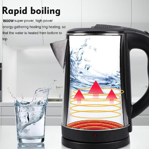 PURE Stainless Steel Electric Kettle with Auto Shut-Off – 2 L, 1500 W