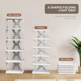 6-Tier Foldable Collapsible Kids Shoe Rack