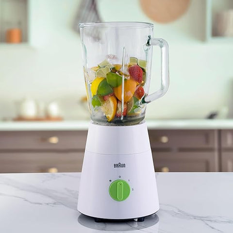 Braun 3-in-1 Glass Blender With 4 Blades System JB0153WH