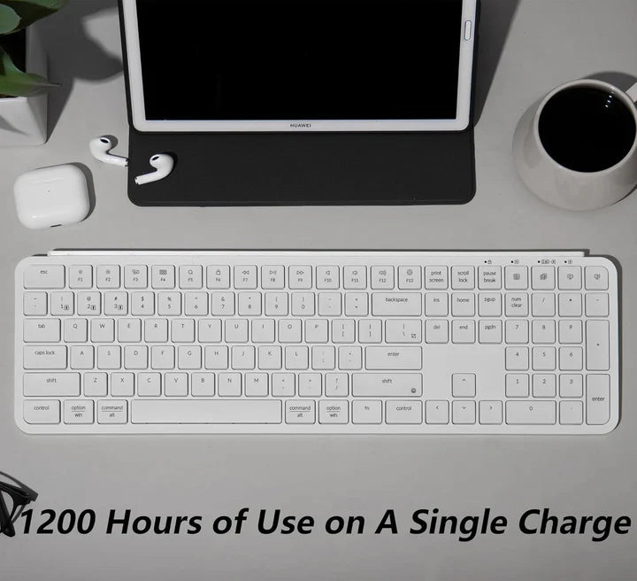 Keychron, B6 Pro Ultra-Slim Wireless ZMK Custom Keyboard for Windows & Mac, English/Arabic - Ivory White