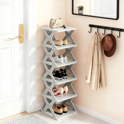 6-Tier Foldable Collapsible Kids Shoe Rack