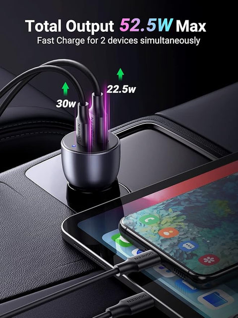 UGREEN 52W Car Charger Alu Case (Space Grey)CD213