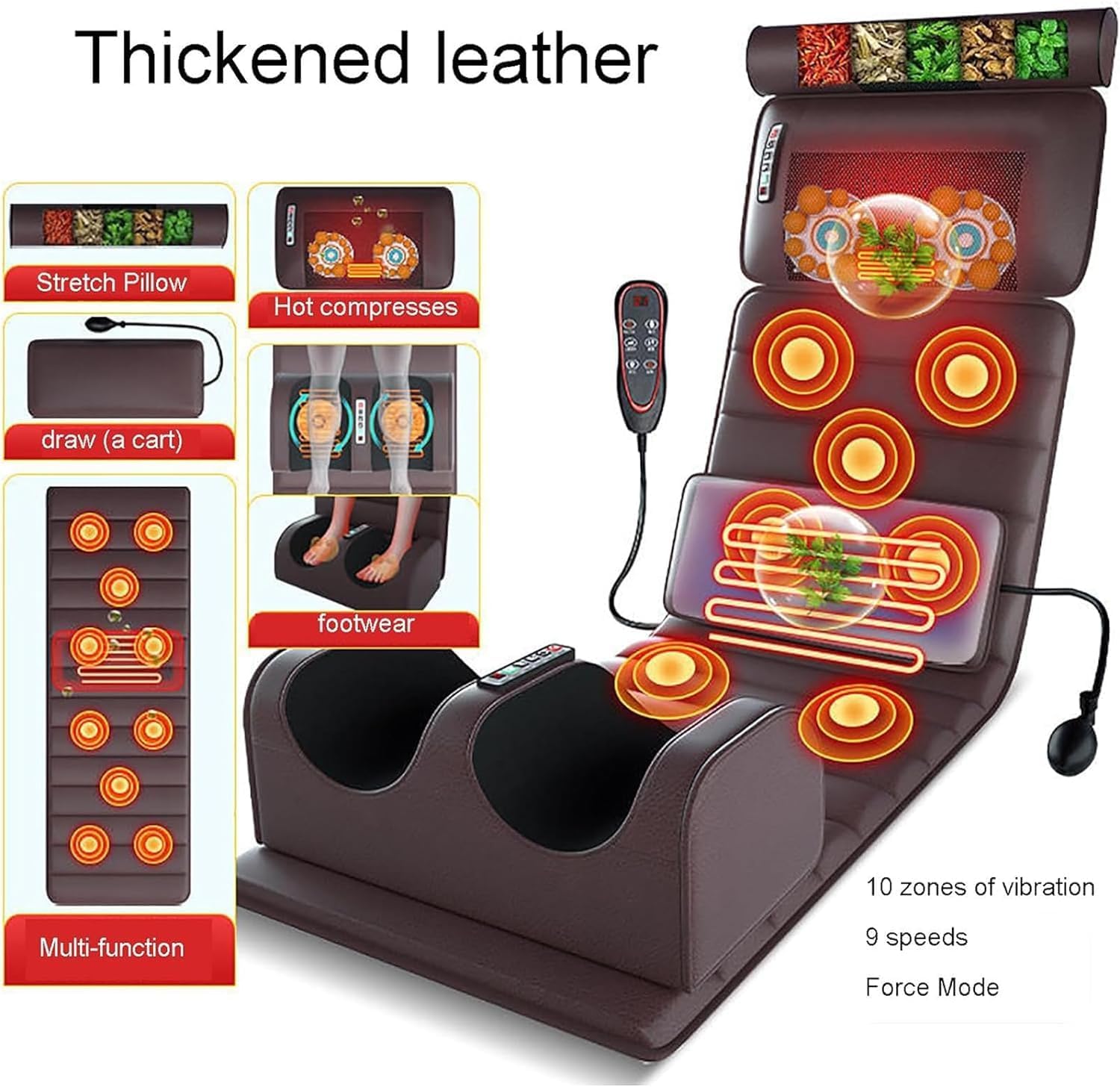 5-in-1 Full-Body Heated Massage Mat with Shiatsu Neck & Shoulder Massage