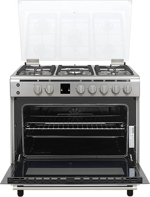 Vestel Gas Cooker 90x60, 5 Burners, Stainless Steel, Full Safety