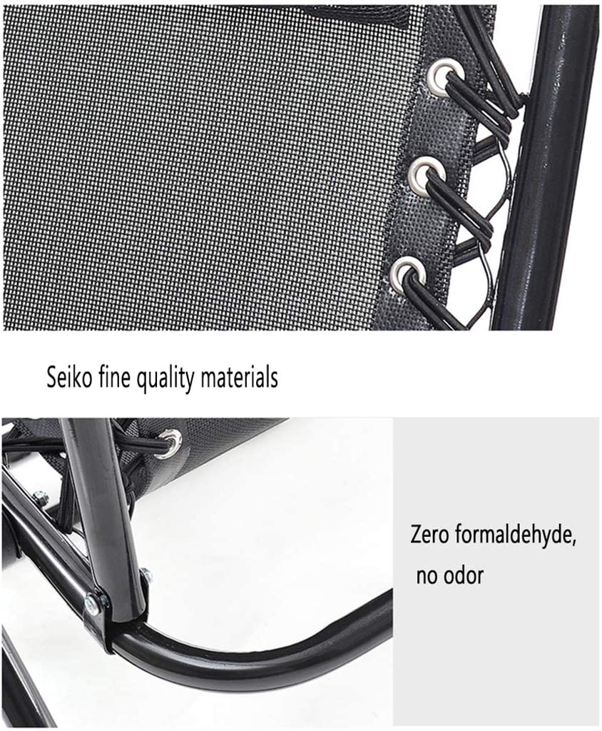 KKF Portable Foldable Reclining Lounge Chair with Adjustable Backrest for Camping & Outdoor Use