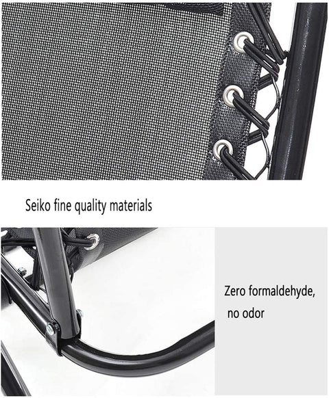 KKF Portable Foldable Reclining Lounge Chair with Adjustable Backrest for Camping & Outdoor Use