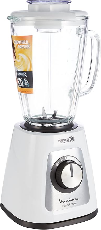 Moulinex Blendforce Glass Blender, White, 1.75 L, 700 W, LM435127