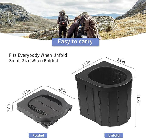 Portable Foldable Toilet Bucket & Trash Can for Outdoor & Camping