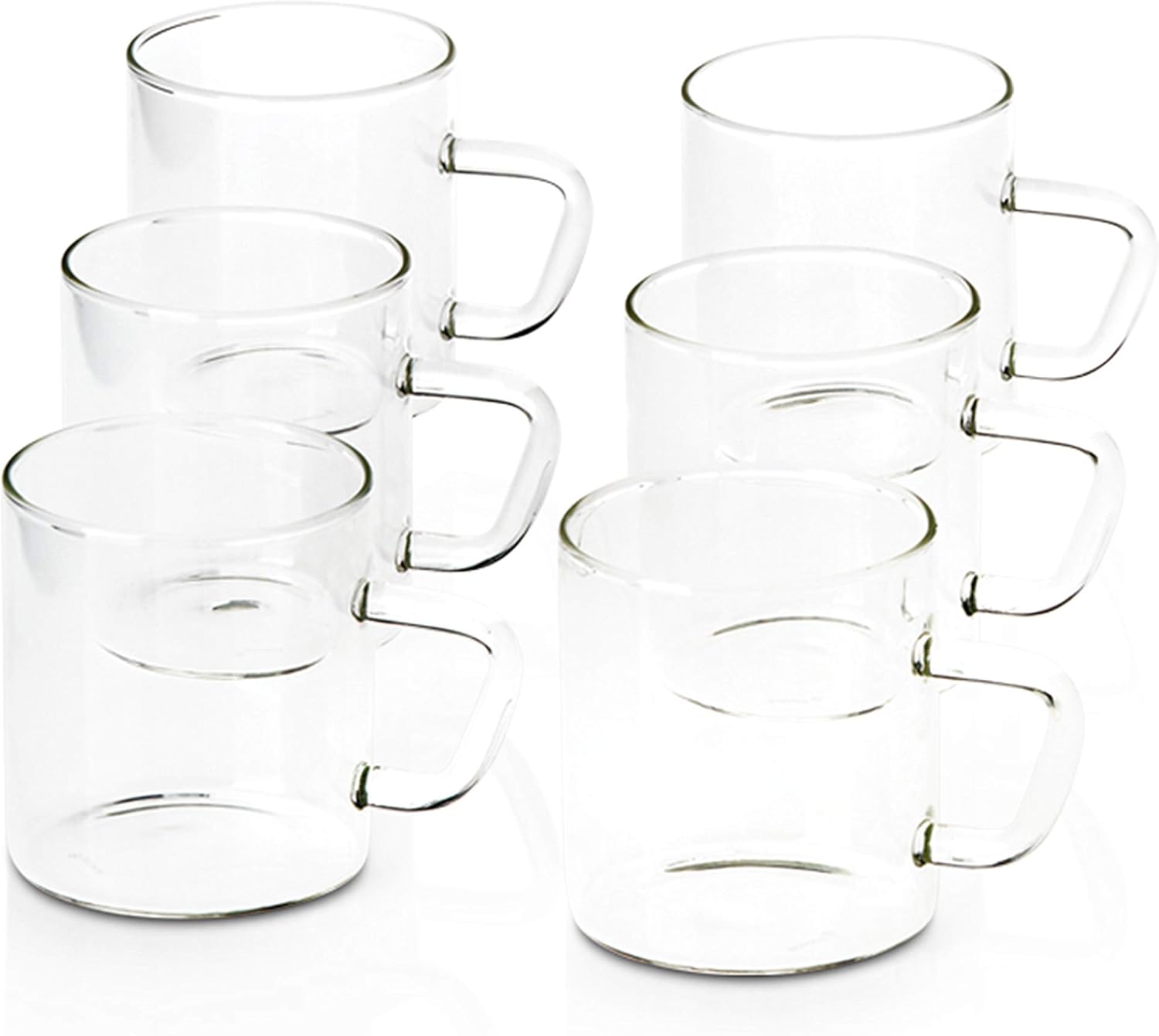Borosil Vision Classic Borosilicate Glass Mug Set of 6 – 190 ml
