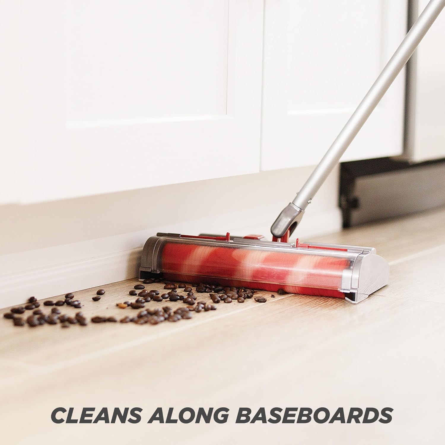 BellHowell Voom مكنسة كهربائية لاسلكية برأس دوار بزاوية 360°، أسطوانة بسرعة 1200 دورة في الدقيقة وبطارية قابلة لإعادة الشحن