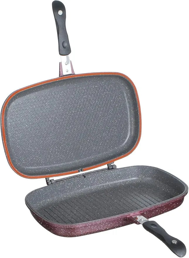 K&I Granite Double Sided Grill Pan (Open Box) - Purple