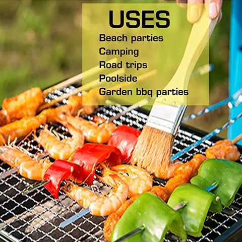 KKF Foldable Portable Barbecue Grill with Chrome-Plated Stand for Camping, Picnics, Outings & Vacations