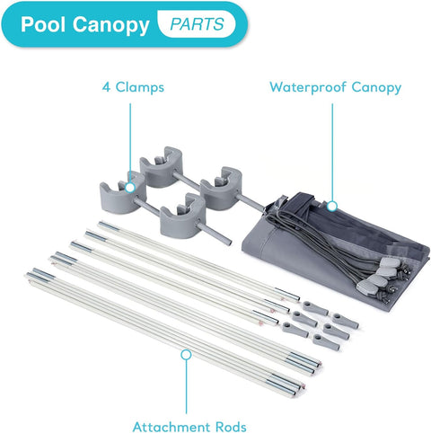 INTEX Gray Canopy for Rectangular Pool UPF 50+ Waterproof