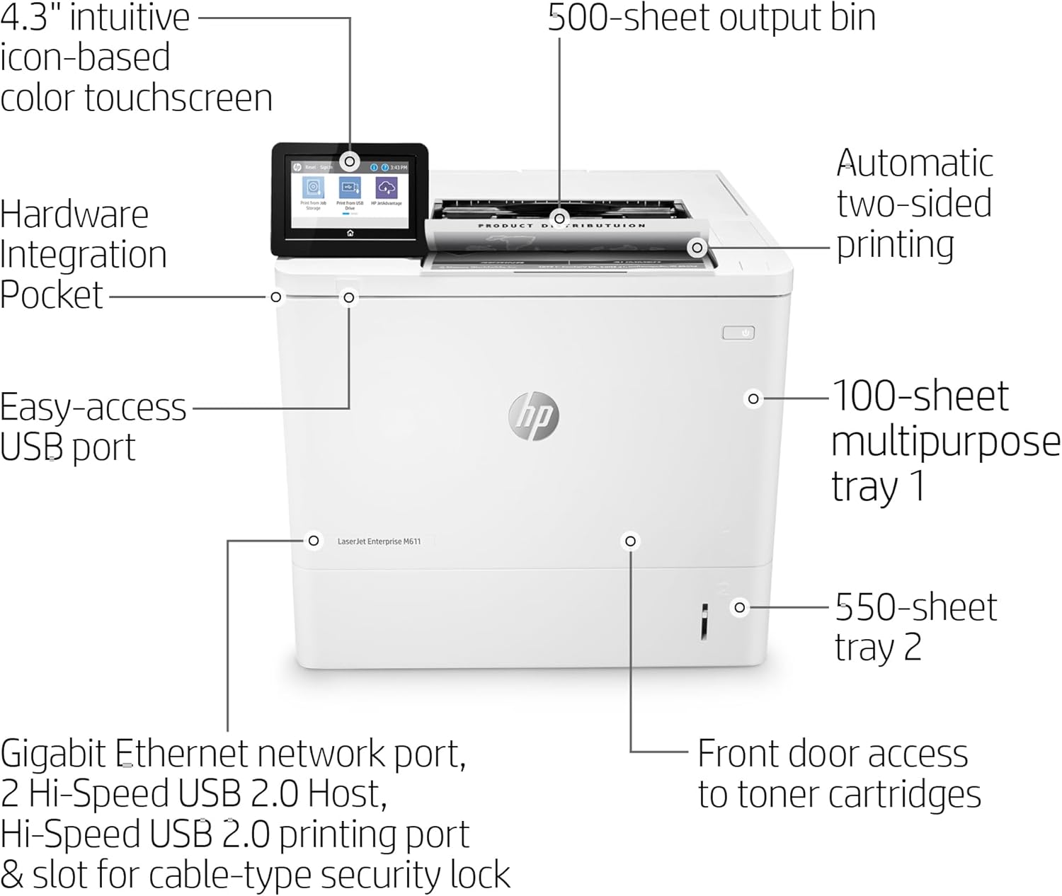 HP M611dn, LaserJet Enterprise Printer