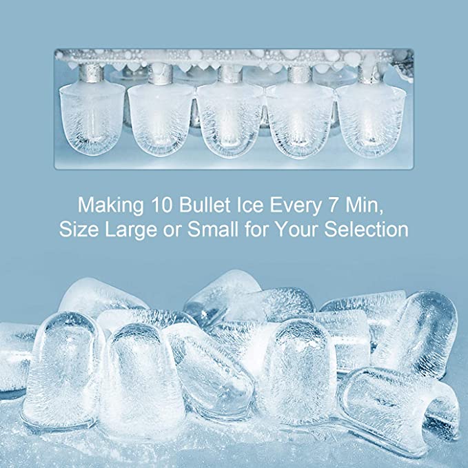 KKF, 3-in-1 Ice Maker with Crusher and Cold Water Dispenser, 1.8L Tank, 600g Storage