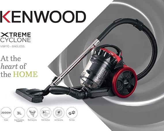 KENWOOD VACUUM BAGLESS 3L 2000W BKRD - VBP70.000BR