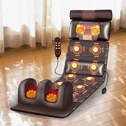 5-in-1 Full-Body Heated Massage Mat with Shiatsu Neck & Shoulder Massage