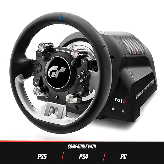 عجلة سباق ThrustMaster T-GT II Force Feedback (متوافقة مع PS5 وPS5 Pro وPS4 والكمبيوتر الشخصي) 