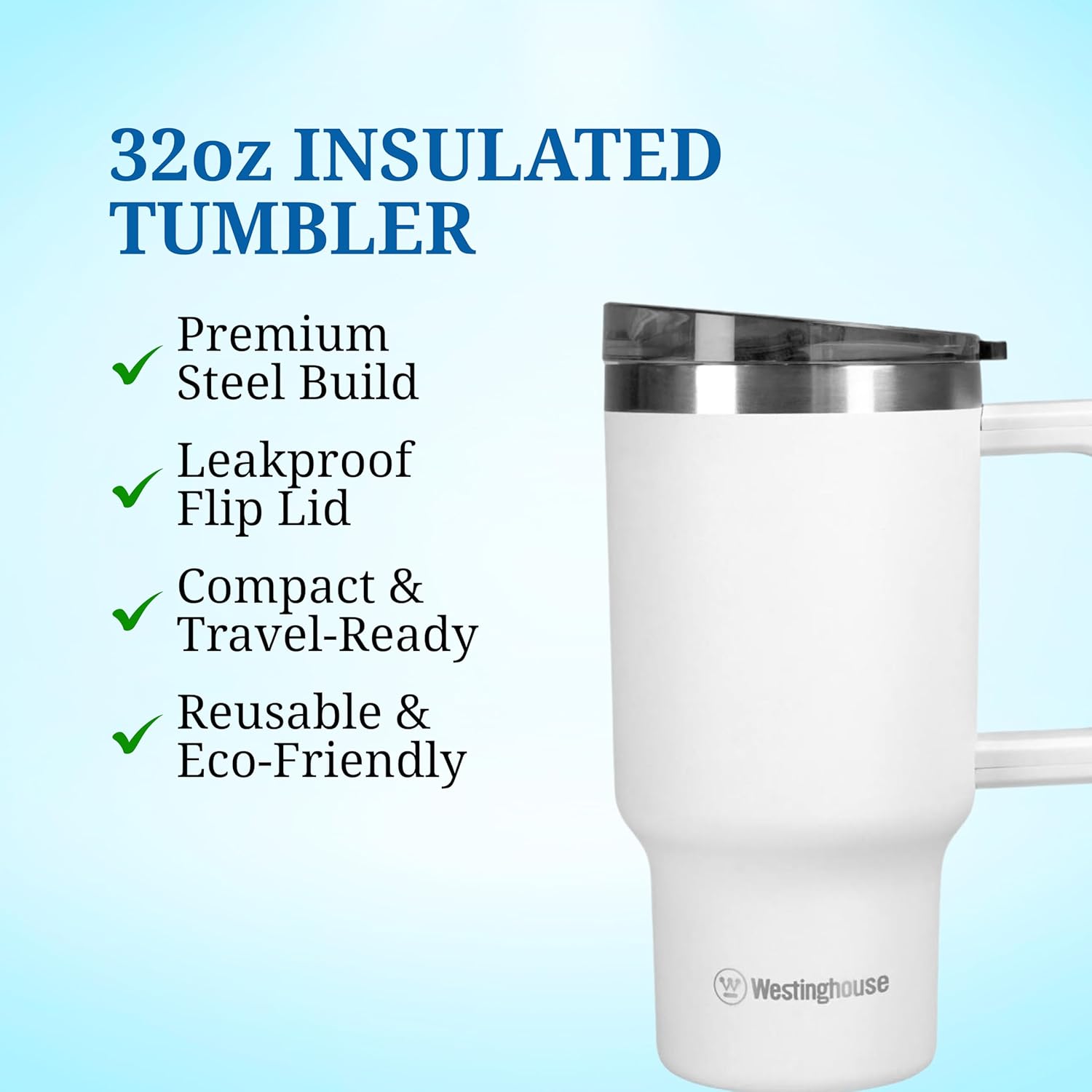 ويستنجهاوس، كوب معزول من الستانلس ستيل مزدوج الجدار، يحافظ على السخونة لمدة 6 ساعات والبرودة لمدة 9 ساعات