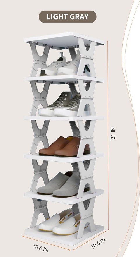 6-Tier Foldable Collapsible Kids Shoe Rack