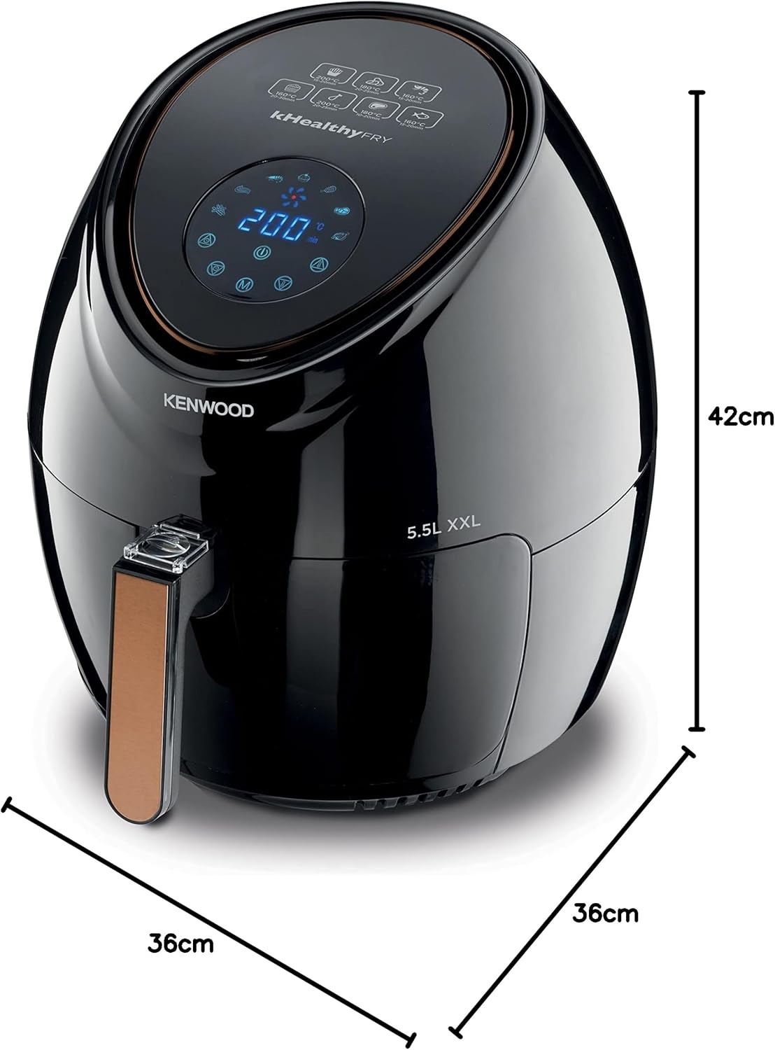 KENWOOD AIR FRYER XXL 5.5L 2.4KG DGT BLK - HFP50.000BK
