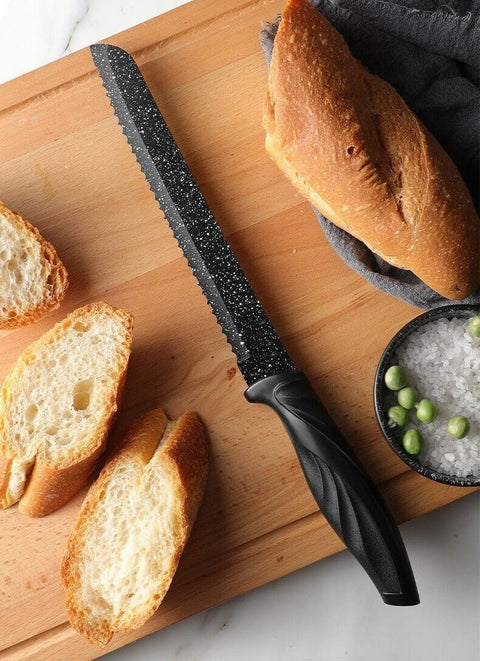 Swiss Gold 6-Piece Stainless Steel Kitchen Knife Set with Non-Stick Blades and Y-Peeler