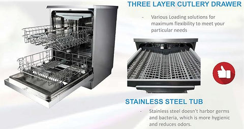 Sharp Dishwasher 8 Programs 14 Set LED Stainless Steel (Inox)