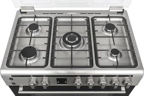 Vestel Gas Cooker 90x60, 5 Burners, Stainless Steel, Full Safety