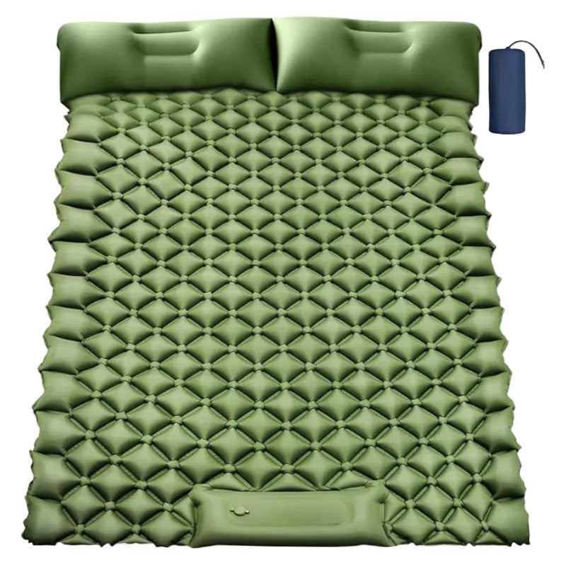 Double Inflatable Camping Air Mattress with Built-In Foot Pump & Dual Pillows – 200 × 120 cm