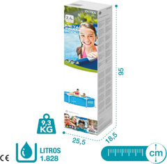 INTEX 28205 Swimming Pool Metal Frame, 244 X 51 Cm, Blue