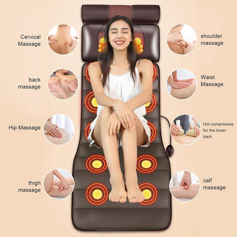 5-in-1 Full-Body Heated Massage Mat with Shiatsu Neck & Shoulder Massage
