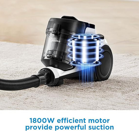 Midea Bagless Vacuum Cleaner 1800 Watts 2 Liters Capacity - MC08MEWH