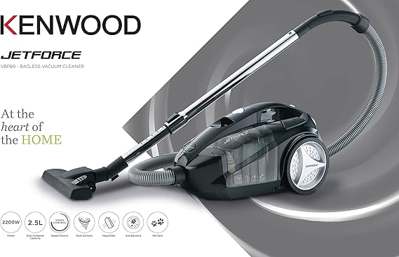 KENWOOD VACUUM BAGLESS 2.5L 2200W BLK - VBP60.000.BK