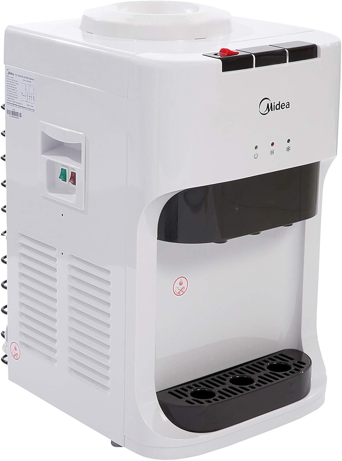 Midea Water Dispenser, Top-Loading, 3 Taps, Hot & Cold, White