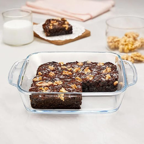 Borosil Square Borosilicate Glass Baking and Serving Dish with Handle – 800 ml