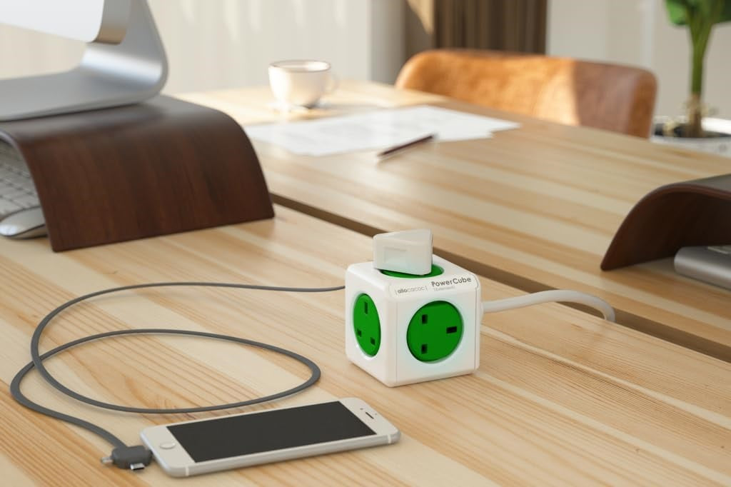 PowerCube Extended UK 1.5m – 5-Socket Compact Power Extension Cube
