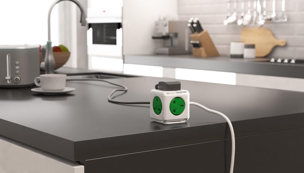 PowerCube Extended UK 1.5m – 5-Socket Compact Power Extension Cube