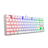 ريدراجون K552W، لوحة مفاتيح ميكانيكية صغيرة للألعاب، RGB – سلكية (مفاتيح زرقاء) – أبيض