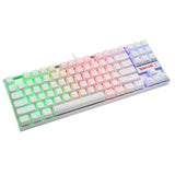 ريدراجون K552W، لوحة مفاتيح ميكانيكية صغيرة للألعاب، RGB – سلكية (مفاتيح زرقاء) – أبيض