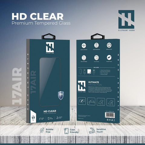 Elephant Horn, HD CLEAR Tempered Glass, iPhone 17 Series, Screen Protector