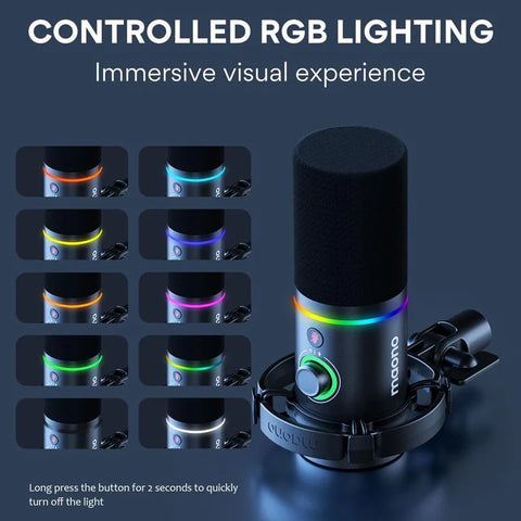 Maonocaster PD200X USB/XLR Dynamic Gaming RGB Microphone - Black