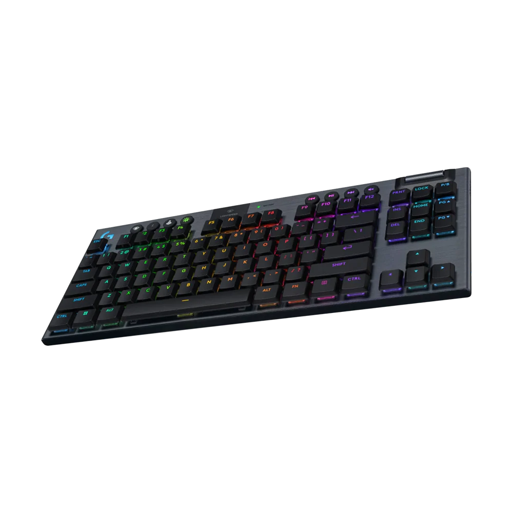 Logitech G915, X LIGHTSPEED TKL Wireless Gaming Keyboard, US INT'L - Clicky - Black