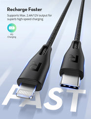 كابل RAVPower RP-CB1018 Type-C إلى Lightning بطول 2 متر - أسود 