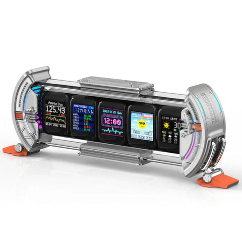 Divoom Times Gate Pixel Art Game Setup Clock, Smart Watch Control, 128x128 IPS Screen Informative Display SILVER